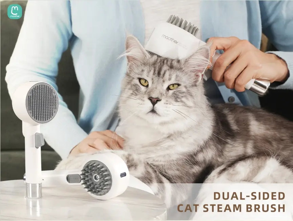 Fresh Fur Shower Brush, 2 in 1 Pet Steam Brush,Spray Hair Removal Comb for Cats ＆ Dogs - Deshedding＆ Grooming