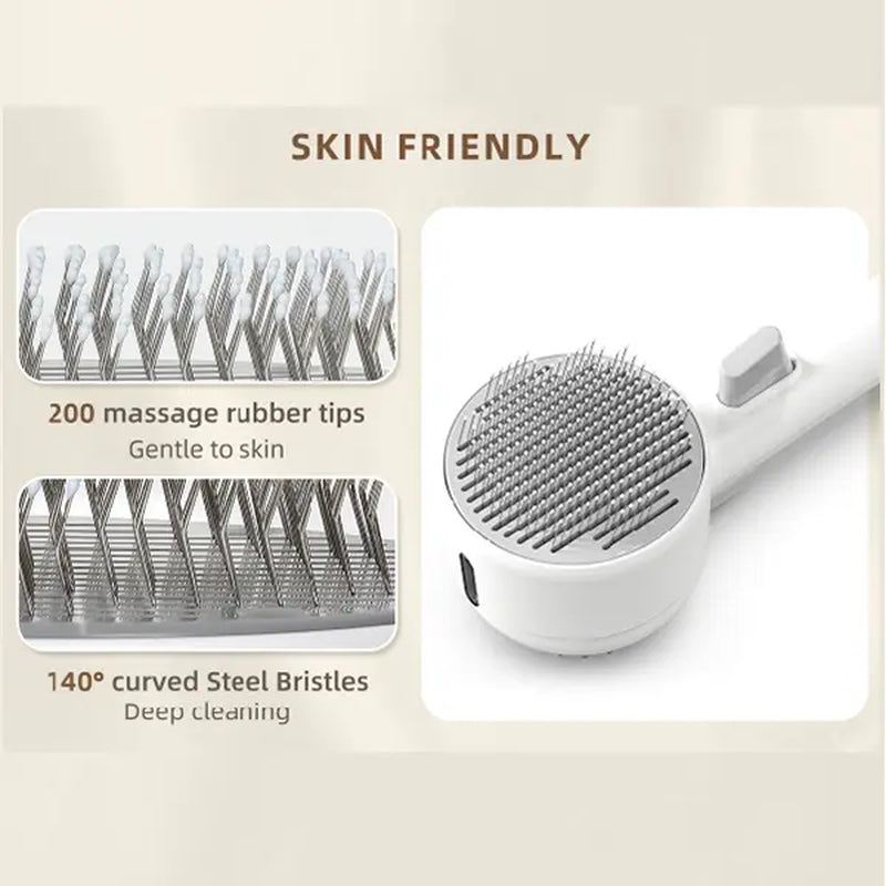 Fresh Fur Shower Brush, 2 in 1 Pet Steam Brush,Spray Hair Removal Comb for Cats ＆ Dogs - Deshedding＆ Grooming